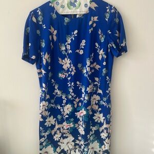 Pure silk St. John blue floral dress